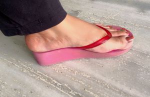 Cute pink flip flops