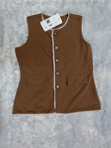 Brown korean  Sleeveless coordset