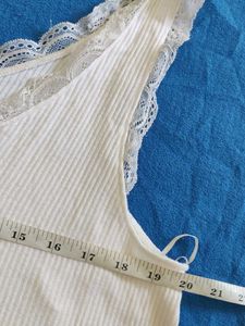 White Lace Trim Camisole Top