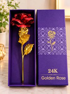 24K Golden Rose Artificial Flower