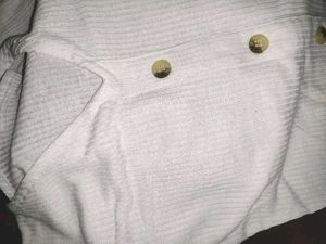 White Button-Up Crop Top