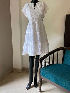 White Dress With Butterfly Sleeves