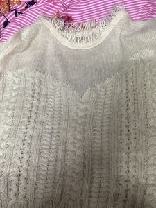 Cozy Knit Sweater with Fringe Detail