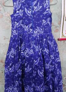 Blue Floral Print Fit &amp; Flare Dress