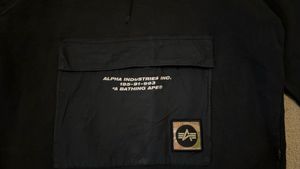 BAPE x Alpha Industries Rib Collar Hoodie — Black