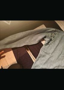 Studded V-Neck Sweater