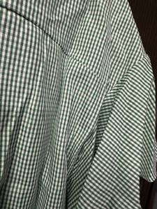 Chic Green Gingham Twist-Front Blouse