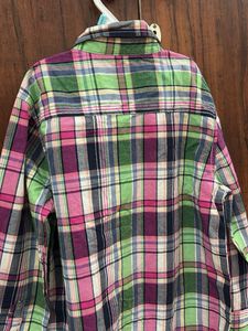 Colorful Plaid Long Sleeve Button-Up Shirt