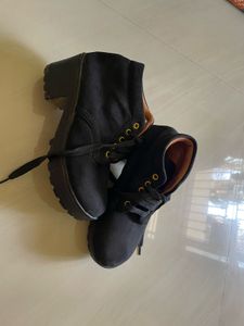 Black Lace-Up Ankle Boots