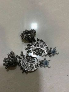 Boho Moon radha krishna Jhumka Earrings