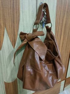 Chic Brown Leather Hobo Bag