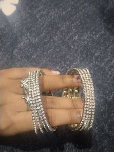 Sparkling Rhinestone Bangle Set