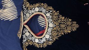 Elegant Navy Blue Velvet Kurta