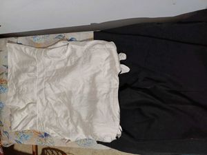 Chic White Top &amp; Black Pants Set