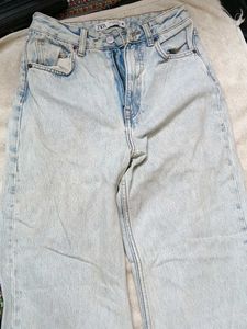 Zara Light Wash Wide Leg Jeans
