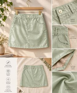 Mint Green Faux Leather Mini Skirt
