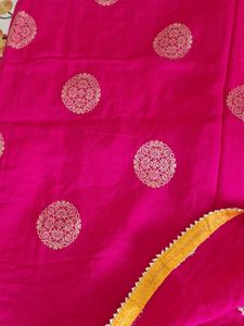 Rani pink printed georgette Saree