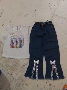 kids Girls Fashion Top &amp; Flared Jeans Set