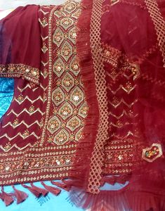 Maroon Embroidered Salwar Kameez