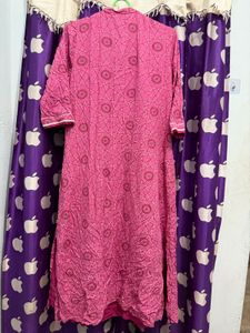 Pink Kurta with attached Jacket