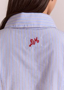 Damson Madder Ebba Shirt - Mini Blue Stripe