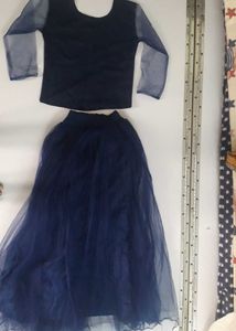 Kids Partywear Lehanga Set With Choli Skirt Chunni