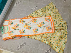Designer Orange ehtnic kurti