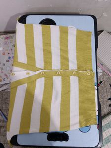 Striped Button-Up Cardigan