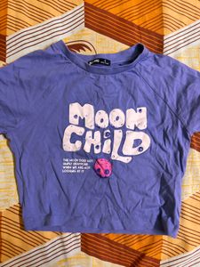 Purple "Moon Child" Crop Top