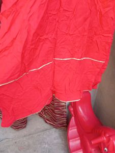 red cotton kurti