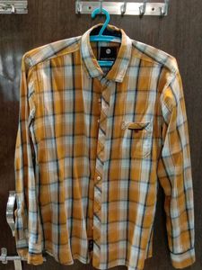 Yellow Checked Casual Shirt