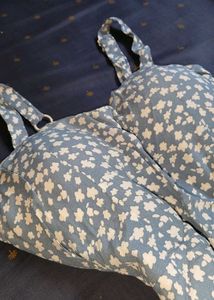 Cute Blue Floral Padded Top