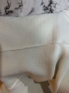 Cream Textured Pants