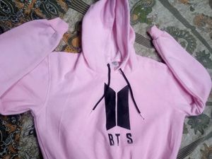 girl BTS Logo Pink Hoodie