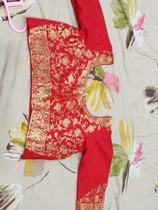 Beautiful red silk saree