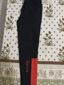Puma Black Track Pants with Red Stripe