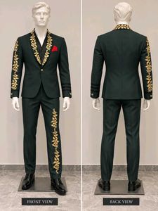 Embroidered Green Sherwani Suit