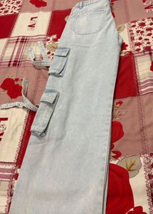 Light Wash Cargo Jeans