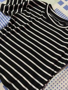 Black and White Striped Top
