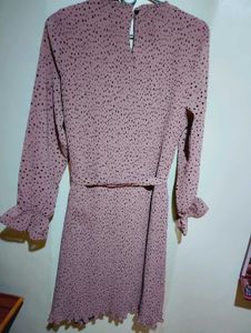 Combo: Polka Dot Dress and Crochet top🤎🩶