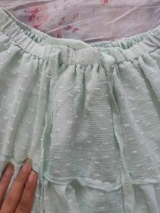 Light Mint Tiered Ruffle Skirt