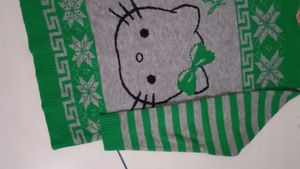 Hello Kitty Green &amp; Gray Sweater