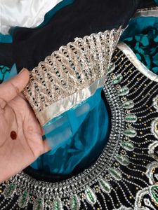 Stunning Teal Ethnic Gown with 2 inch margin