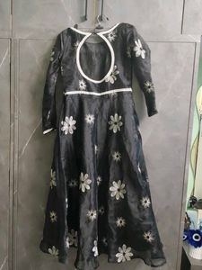 Elegant Black Floral Gown