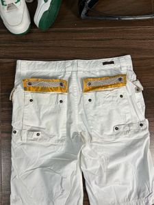 Men's White Cargo Shorts