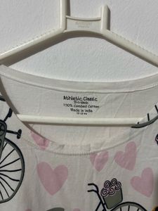 Cute Bicycle Print T-Shirt