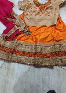 Beautiful Orange &amp; Pink Lehenga Choli Set