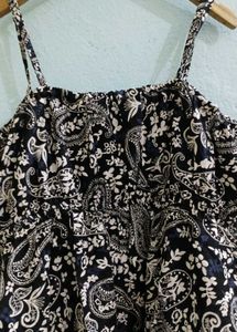 Boho Black &amp; White Print Dress
