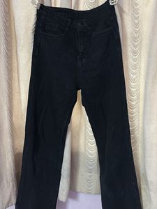 Black High-Waisted Wide Leg Jeans
