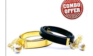 Chic Gold & Black Belt Set